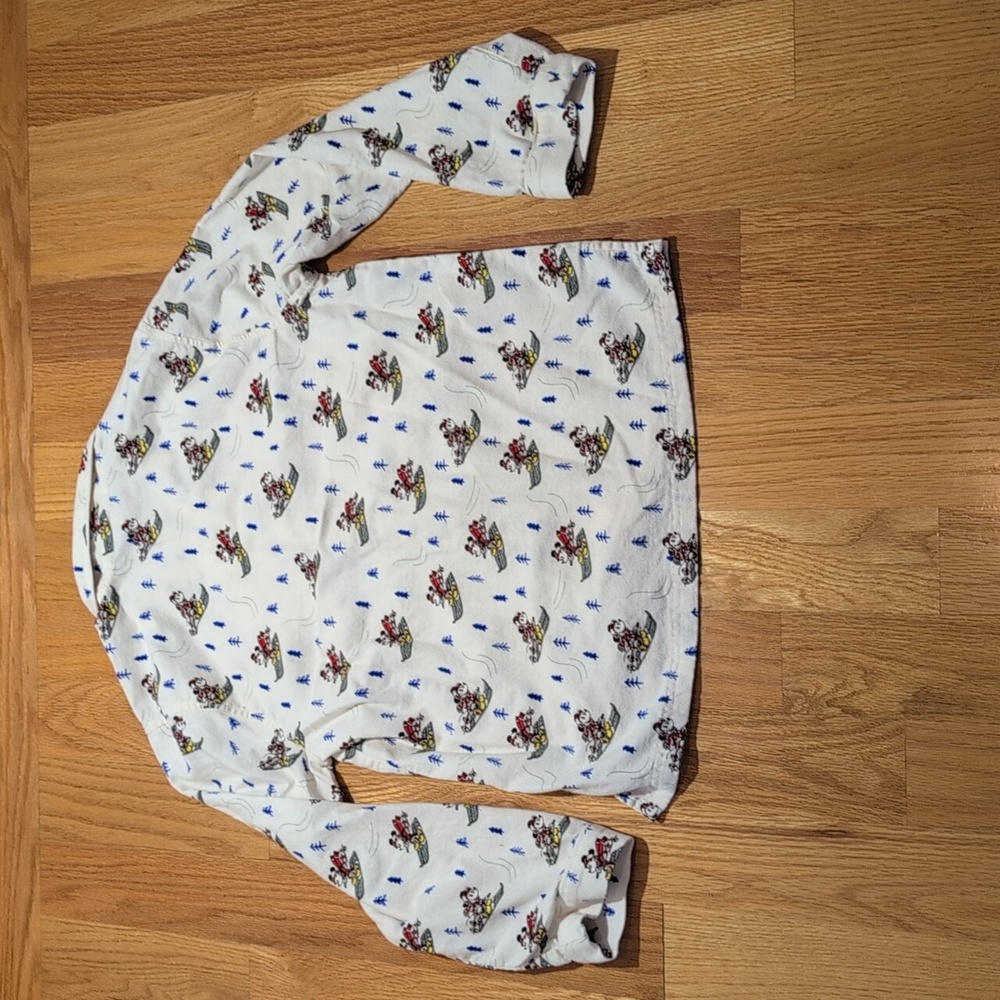 Hanna Anderson Mickey Mouse Holiday Pajama 100% Cotton Flannel Set Size XXS - Picture 9 of 14